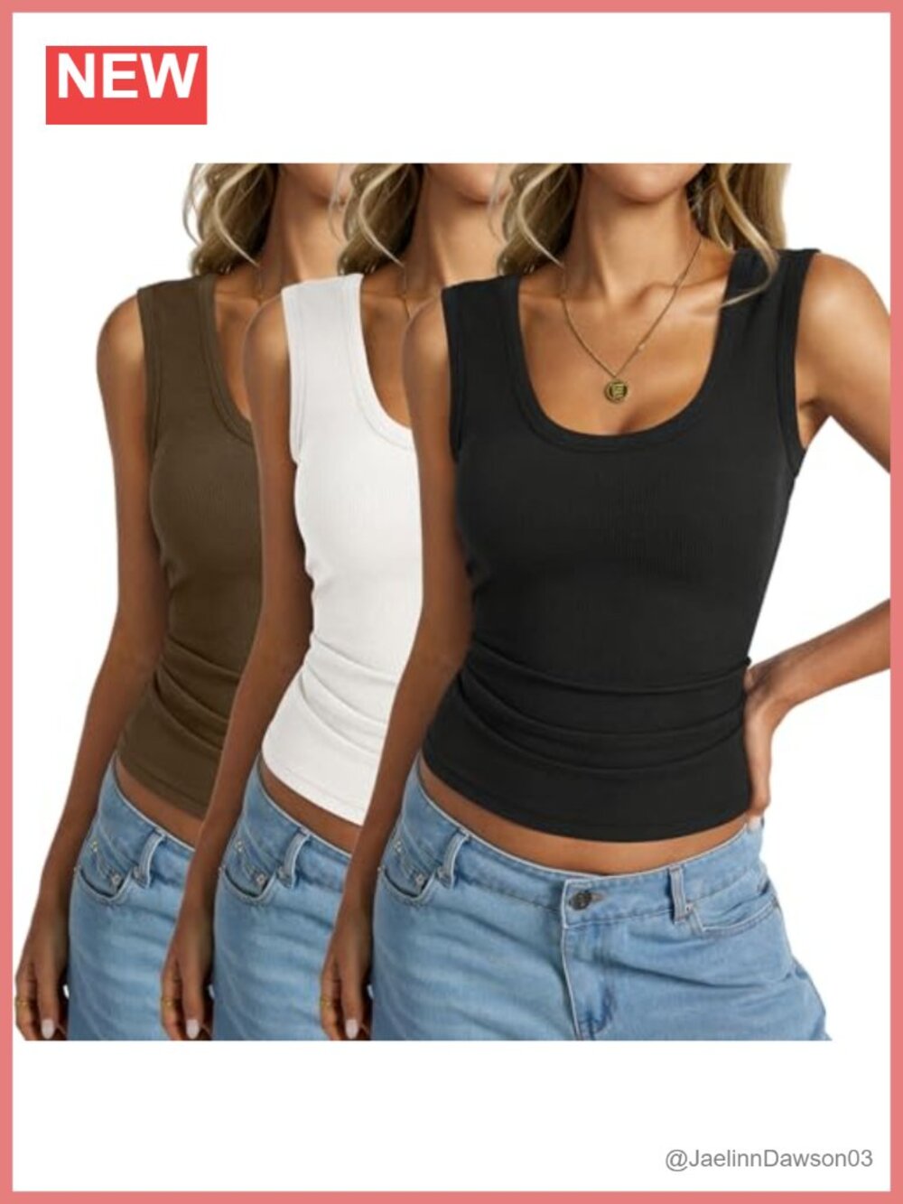 EasyGala Womens Cotton Scoop Neck Fitted Tank Top Ribbed Sleeveless Shirt